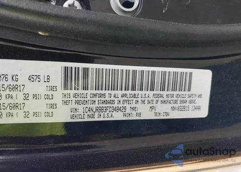 2015 Jeep Patriot Altitude Edition z USA, uszkodzony, nr VIN 1C4NJRBB3FD348429